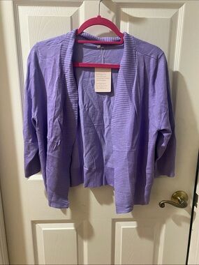 GoMamee Lavender 3/4 Sleeve Cardigan Sz XL